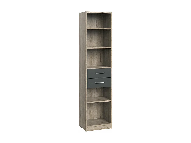 Bibliothek 5 Regale und 2 Schubladen - L48 x H197 cm