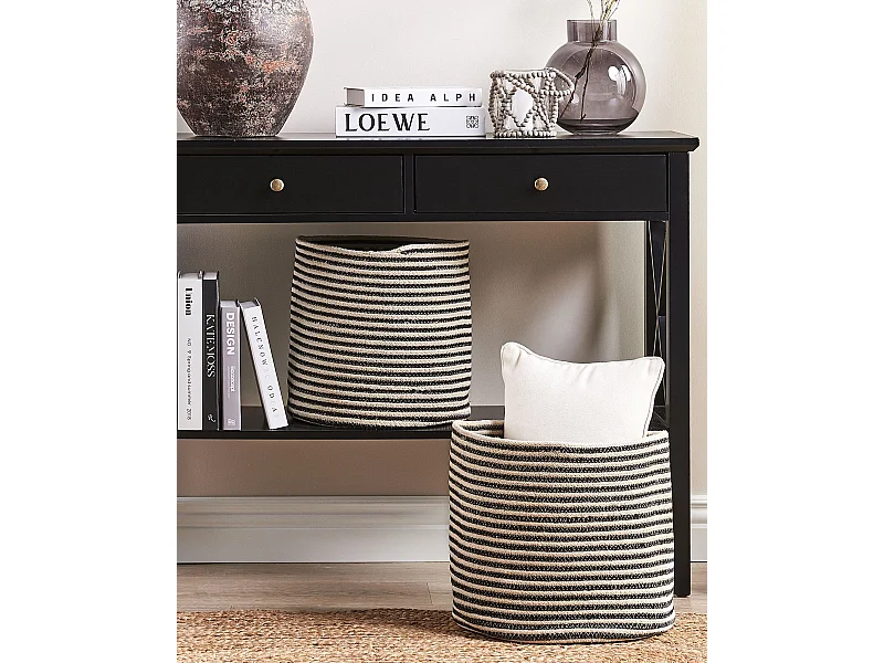 Lot de 2 paniers YERKOY Coton Noir