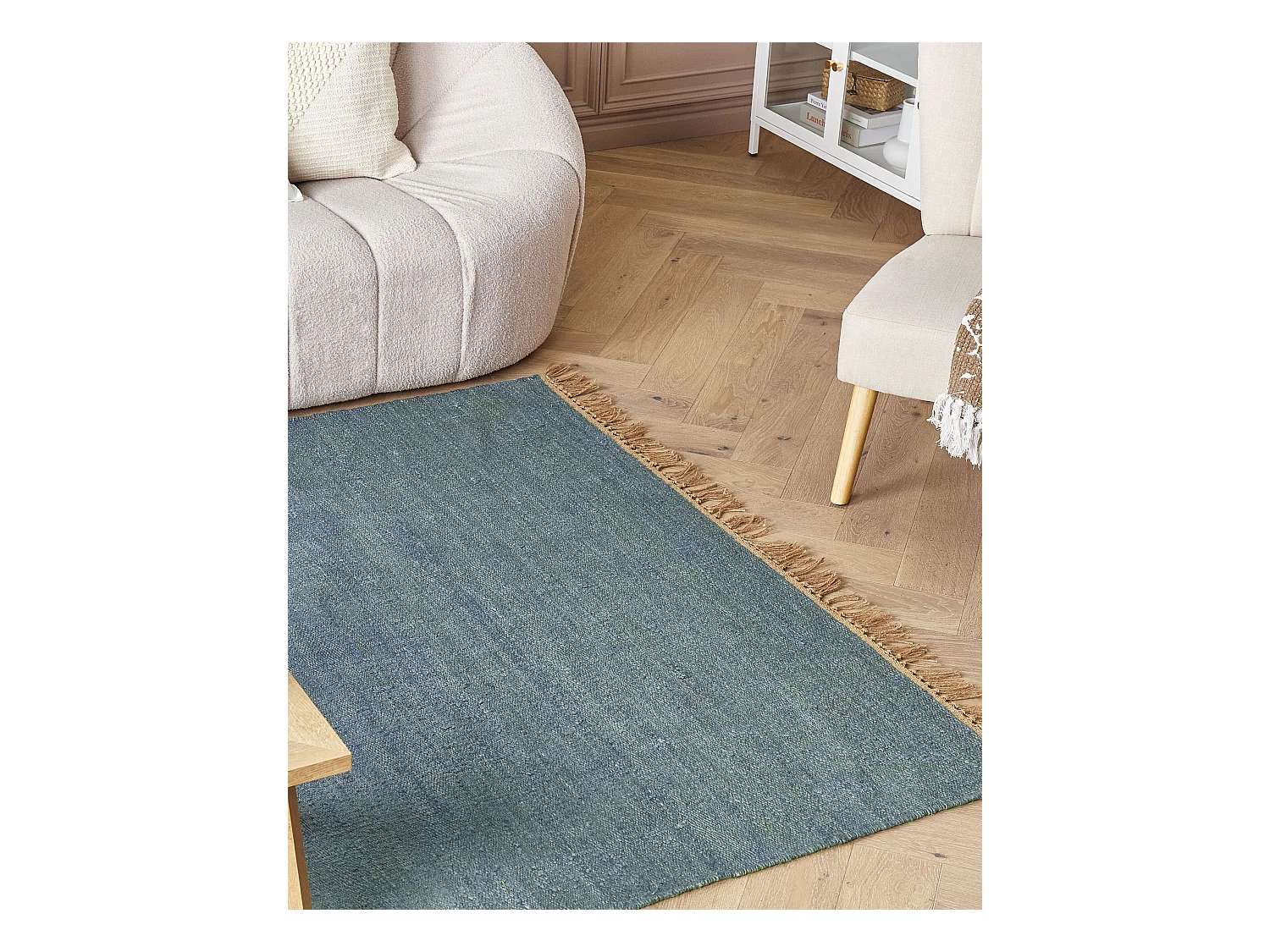 Alfombra LUNIA 160 x 230 cm Yute Turquesa