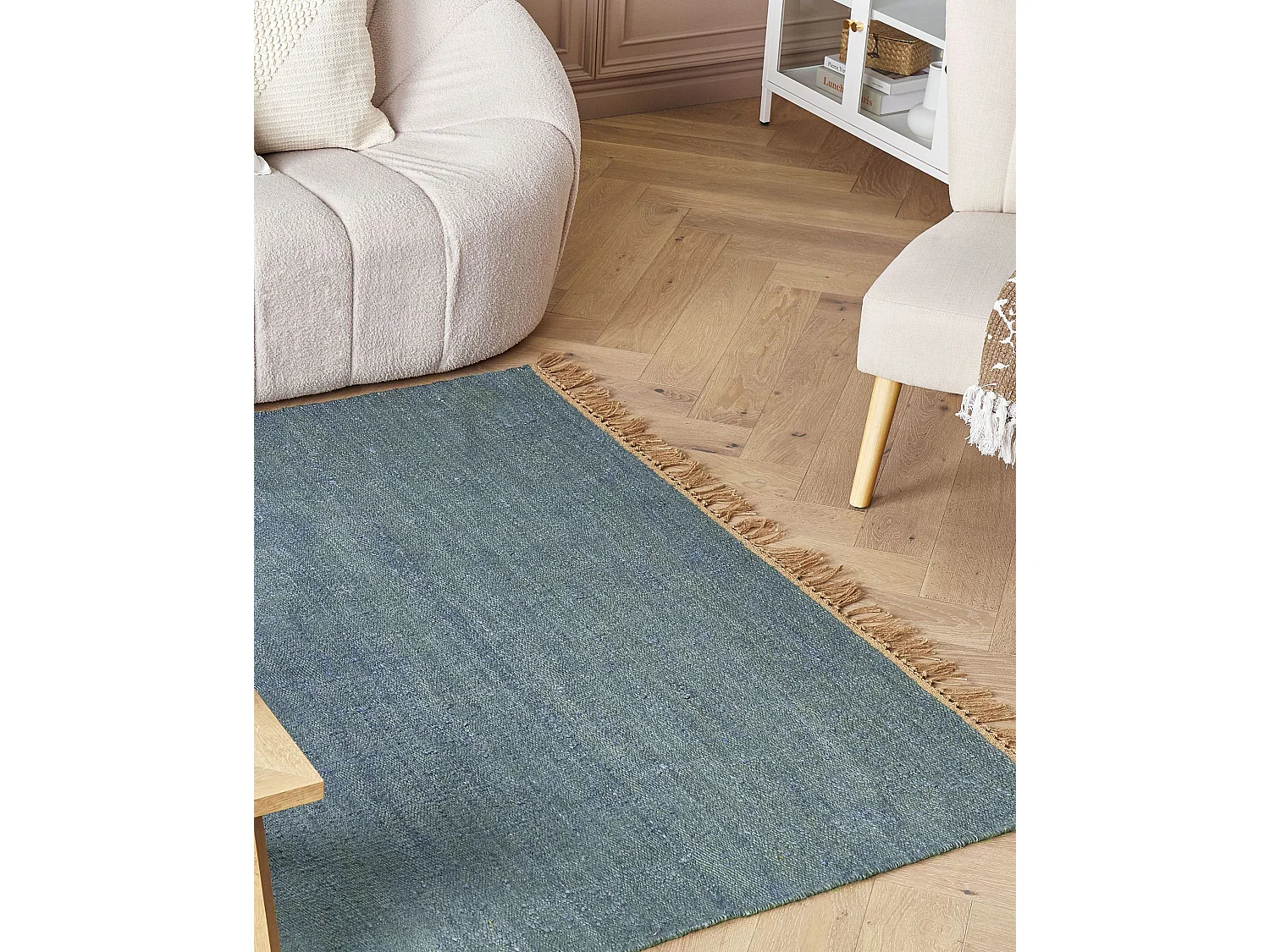 Tappeto iuta turchese e marrone 160 x 230 cm LUNIA