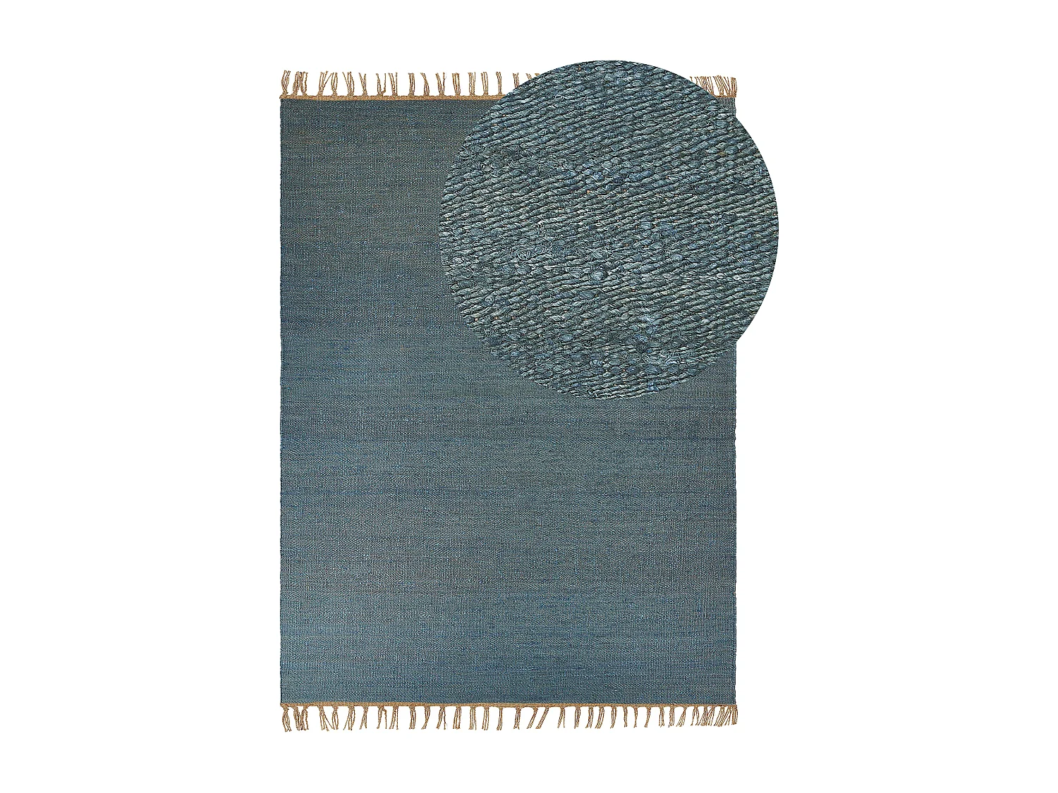 Tappeto iuta turchese e marrone 160 x 230 cm LUNIA