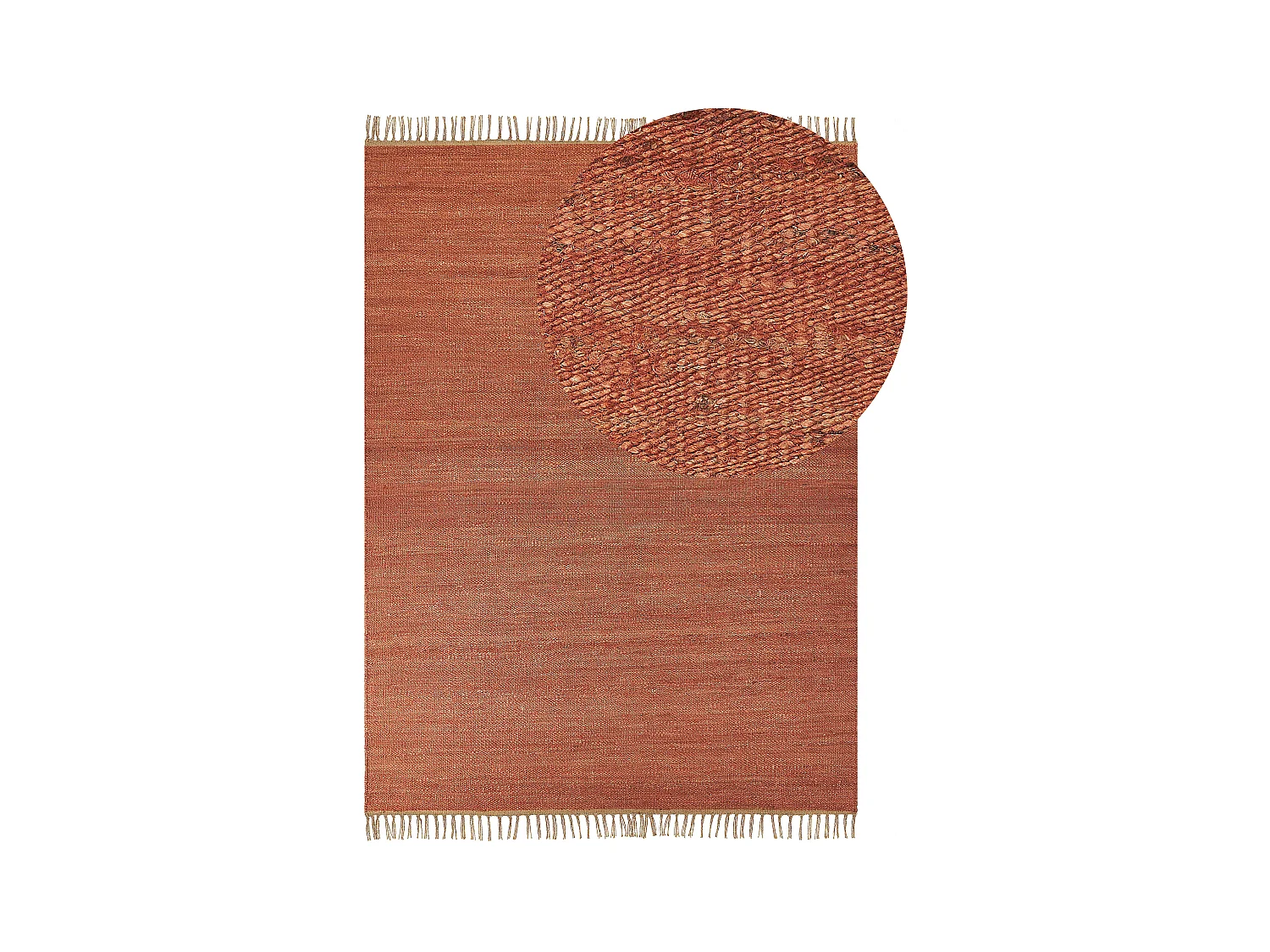 Vloerkleed LUNIA 160 x 230 cm Jute Lichtrood