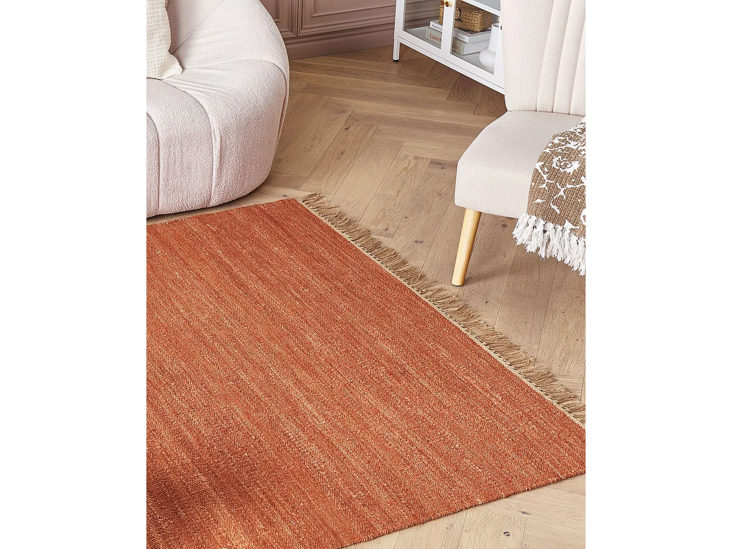 Tapis LUNIA Rouge clair 160 x 230 cm Jute