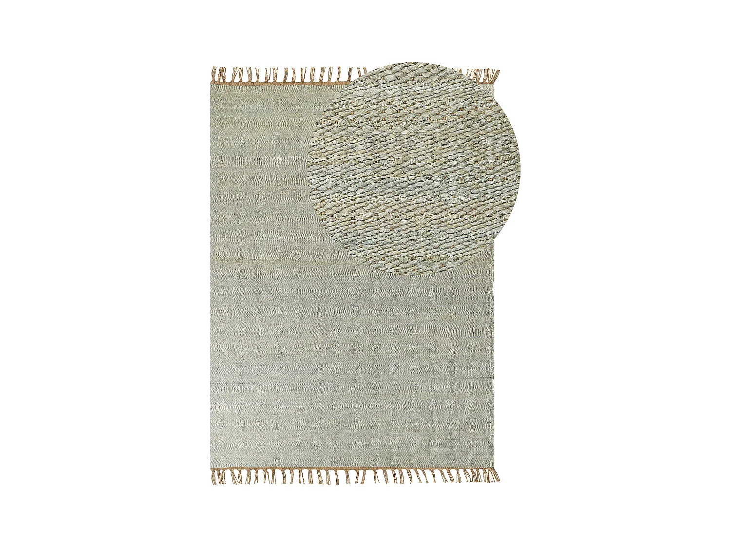 Vloerkleed LUNIA 160 x 230 cm Jute Lichtgroen