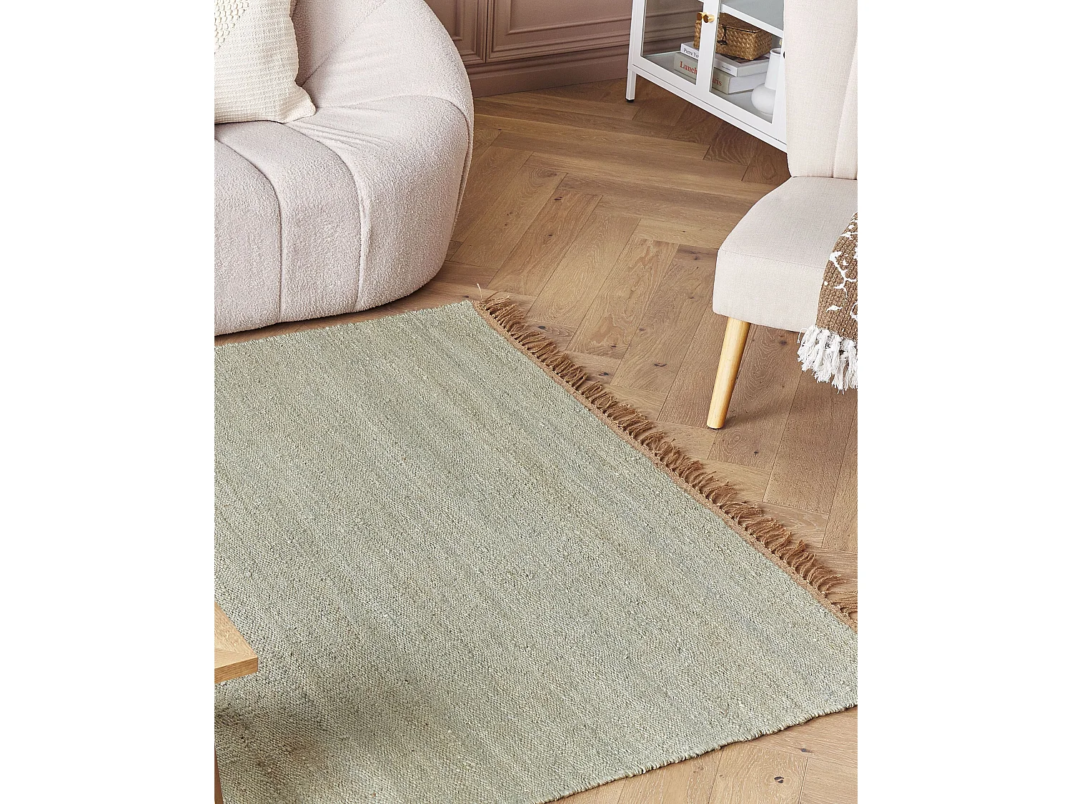 Vloerkleed LUNIA 160 x 230 cm Jute Lichtgroen