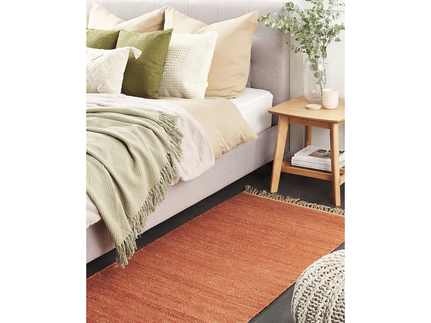 Teppich LUNIA 80 x 150 cm Jute Hellrot