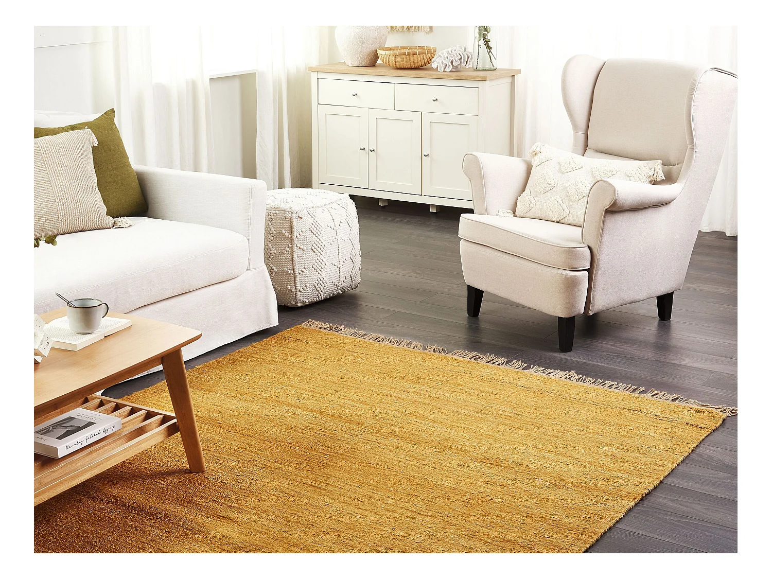 Tapis LUNIA Moutarde 160 x 230 cm Jute