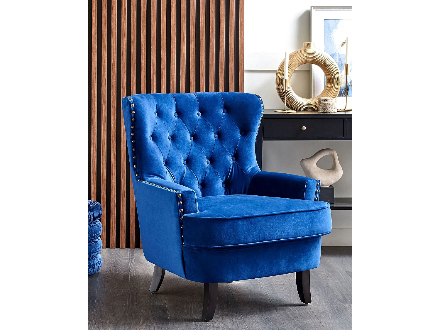 Fauteuil VIBORG II Velours Bleu marine