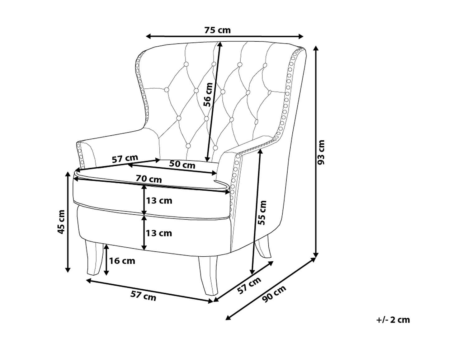 Fauteuil VIBORG II Fluweel Marineblauw