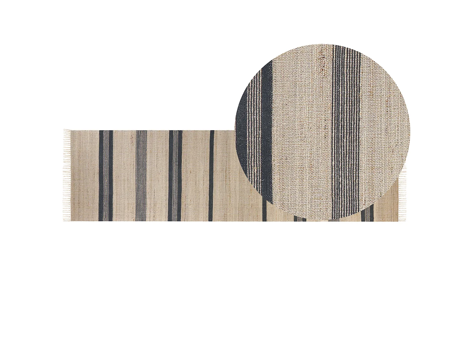 Tappeto iuta beige e grigio 80 x 300 cm TALPUR