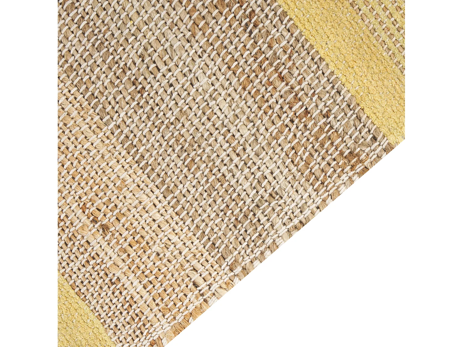 Teppich Läufer Jute beige / gelb rechteckig 80x300 cm hangewebt natürlich Talpur