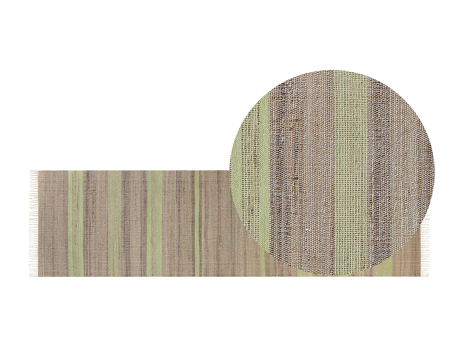 Dywan z juty 80 x 300 cm beżowo-zielony TALPUR