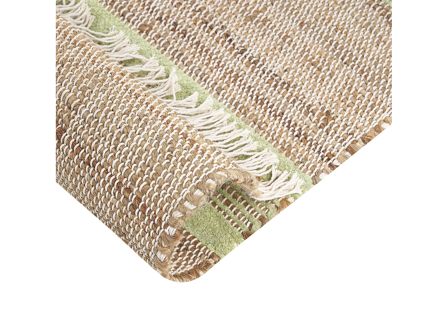 Dywan z juty 80 x 300 cm beżowo-zielony TALPUR