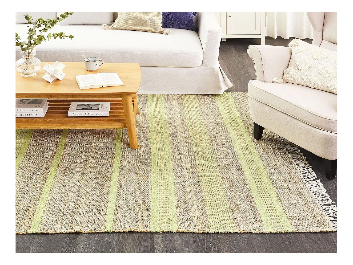 Tapis TALPUR Vert clair 160 x 230 cm Jute