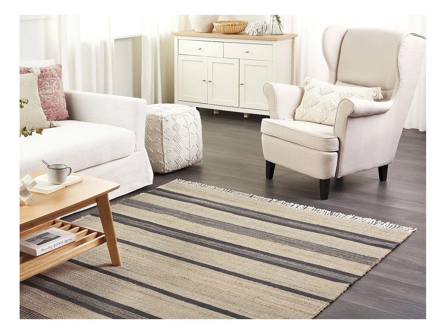 Tapis TALPUR Gris graphite 160 x 230 cm Jute