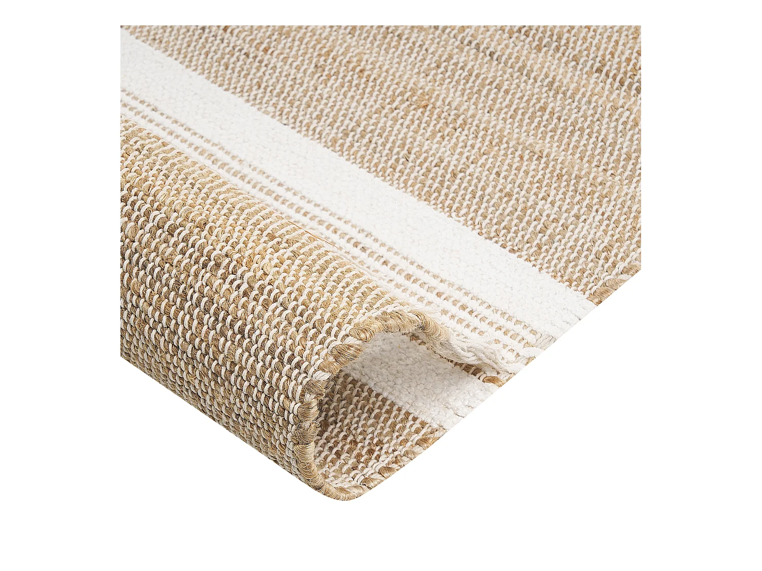 Vloerkleed TALPUR 160 x 230 cm Jute Wit