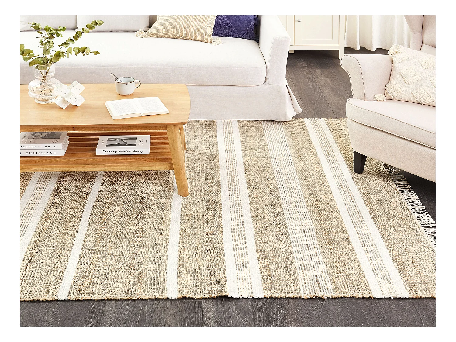 Tapis TALPUR Blanc 160 x 230 cm Jute