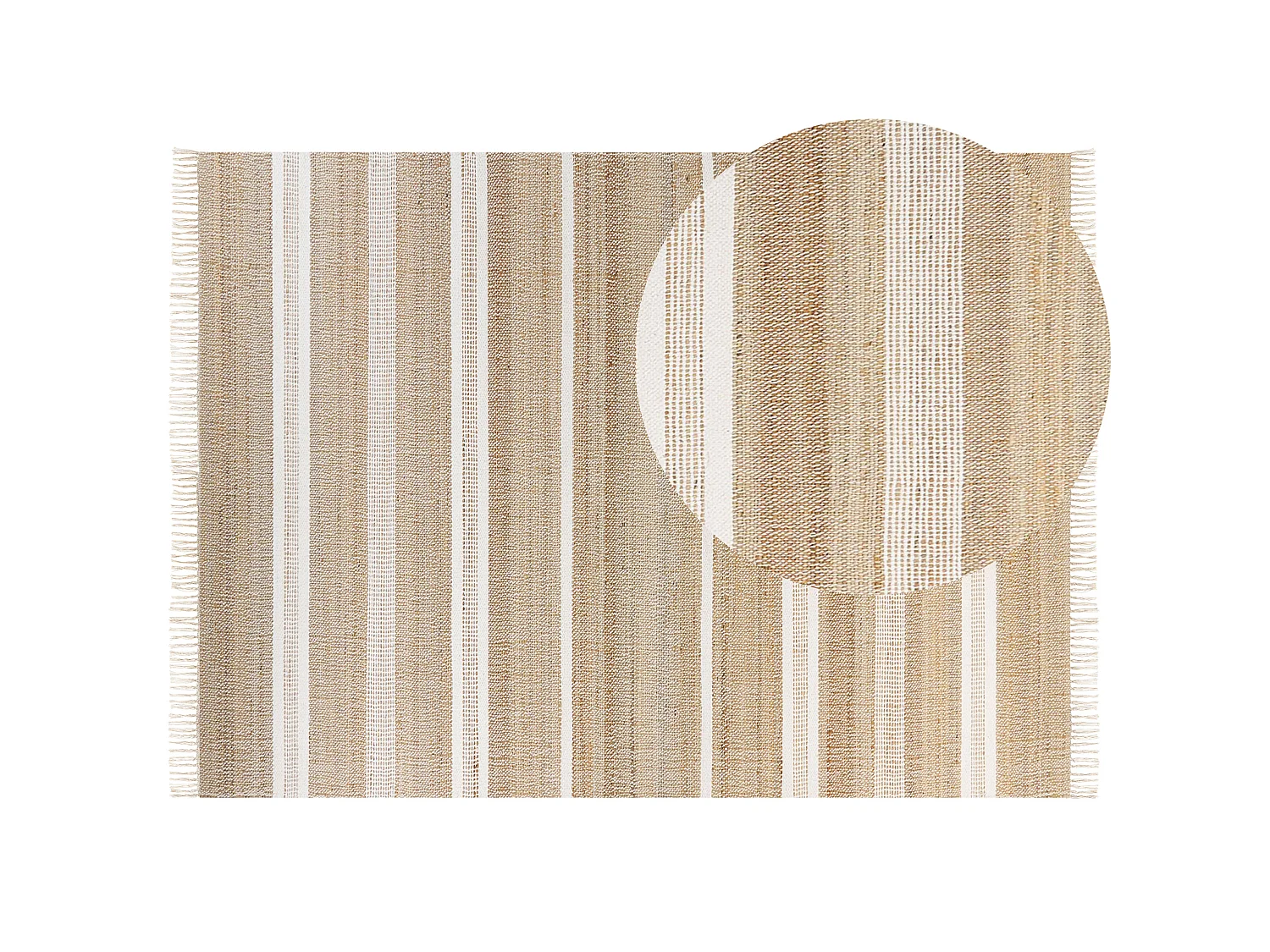 Vloerkleed TALPUR 160 x 230 cm Jute Wit