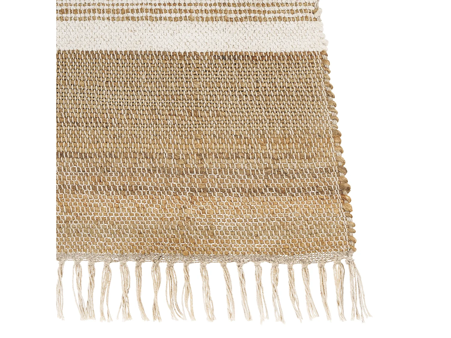 Vloerkleed TALPUR 160 x 230 cm Jute Wit