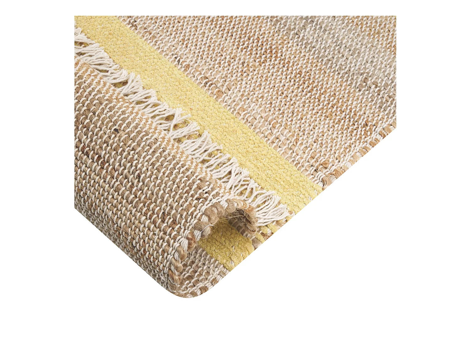 Teppich Jute beige / gelb rechteckig 160x230 cm hangewebt natürlich Talpur