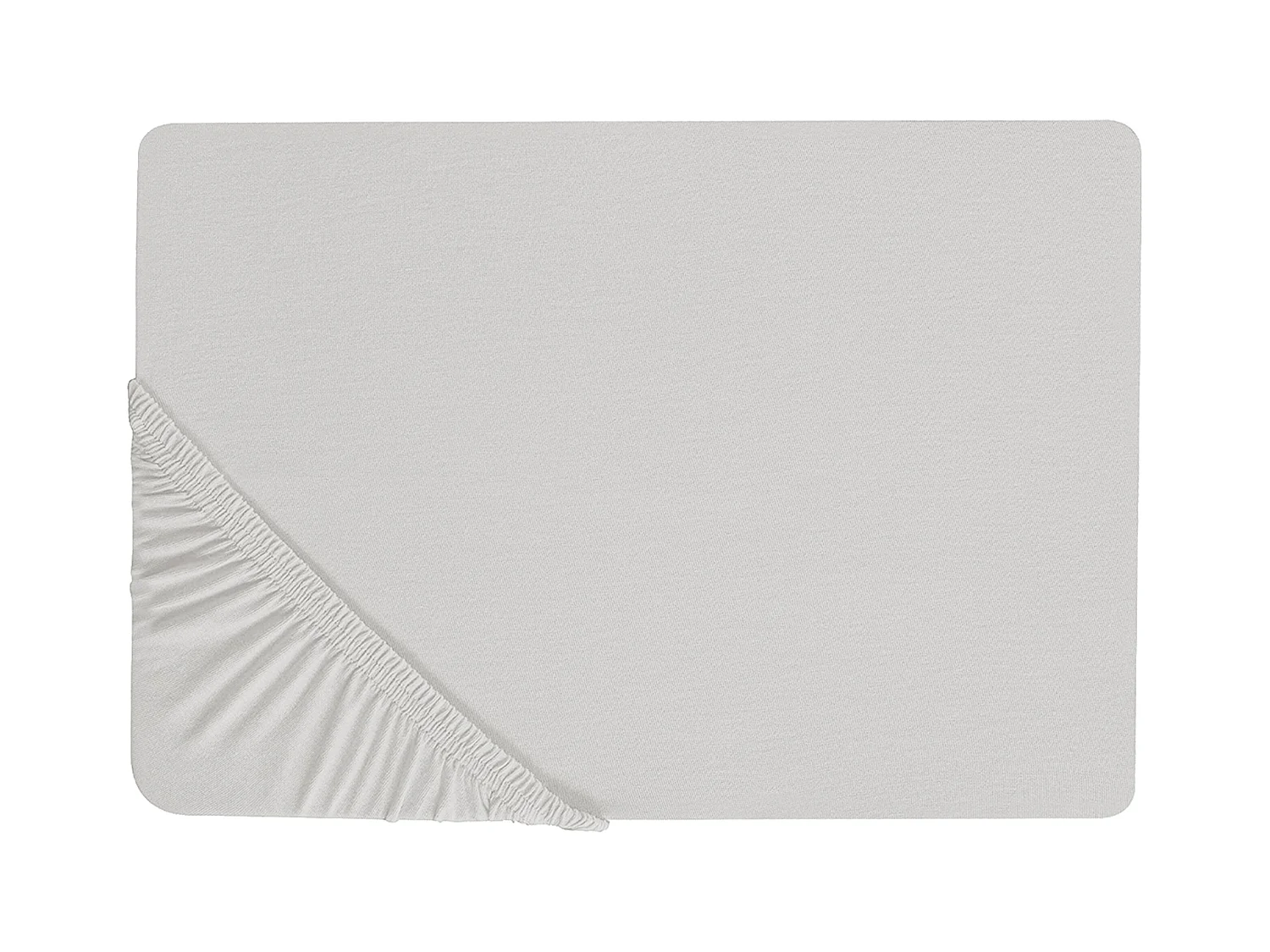 Drap housse JANBU Coton 160 x 200 cm Gris clair