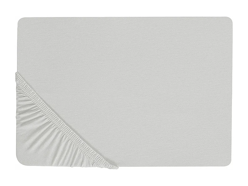 Drap housse JANBU Coton 90 x 200 cm Gris clair