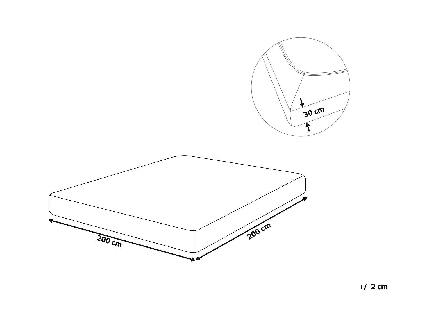 Coprimaterasso elasticizzato JANBU Cotone 200 x 200 cm Bianco