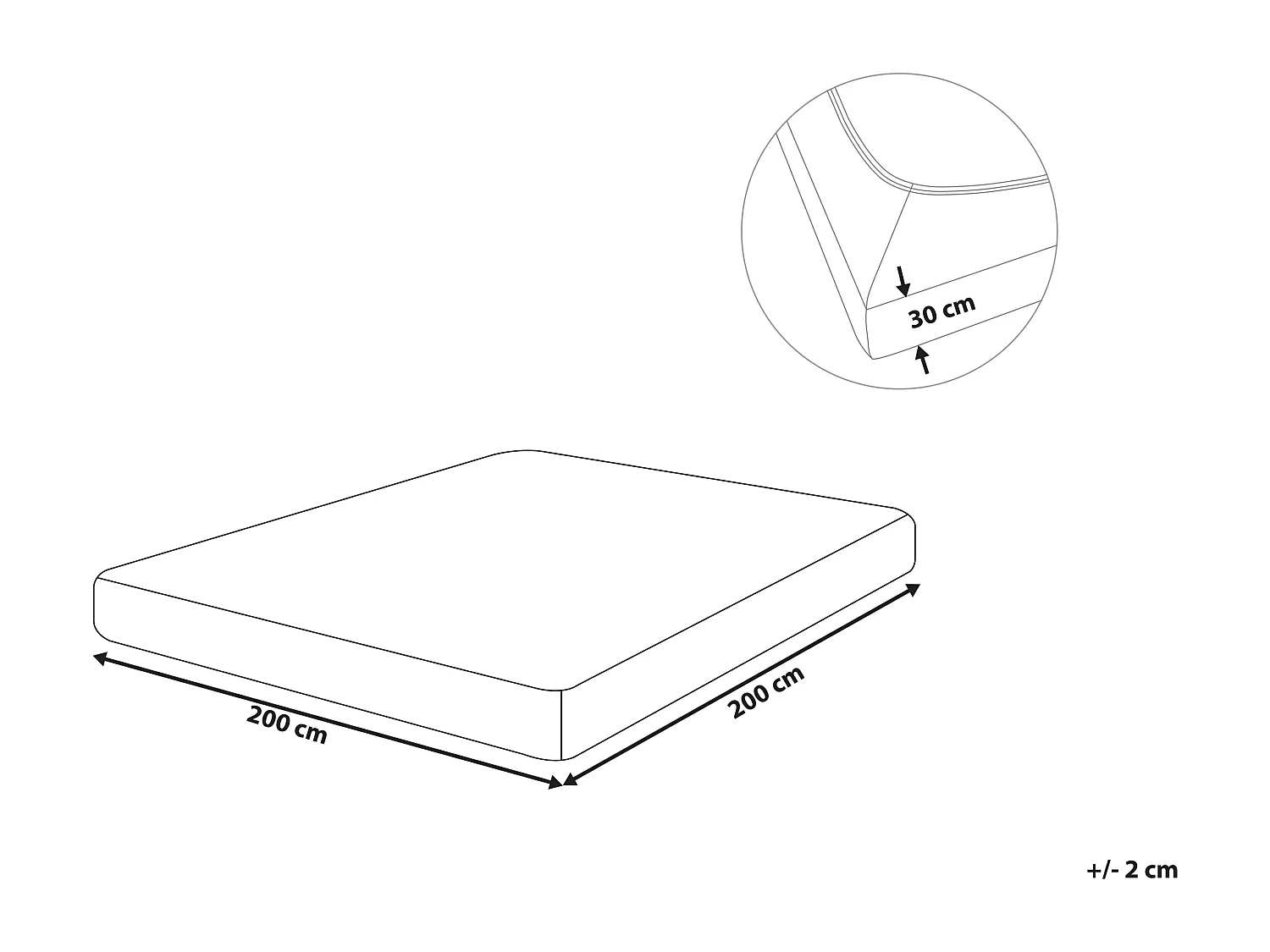 Drap housse JANBU Coton 200 x 200 cm Blanc