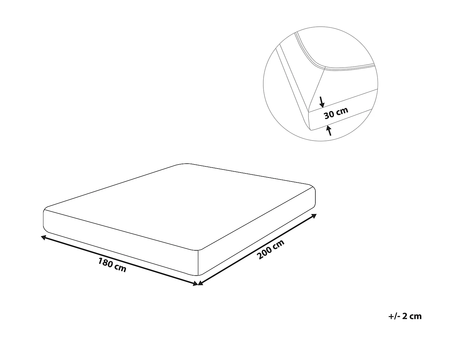 Drap housse JANBU Coton 180 x 200 cm Blanc