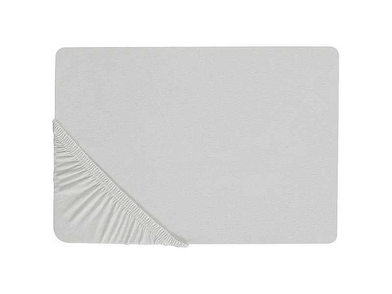 Spannbettlaken JANBU Baumwolle 180 x 200 cm Hellgrau