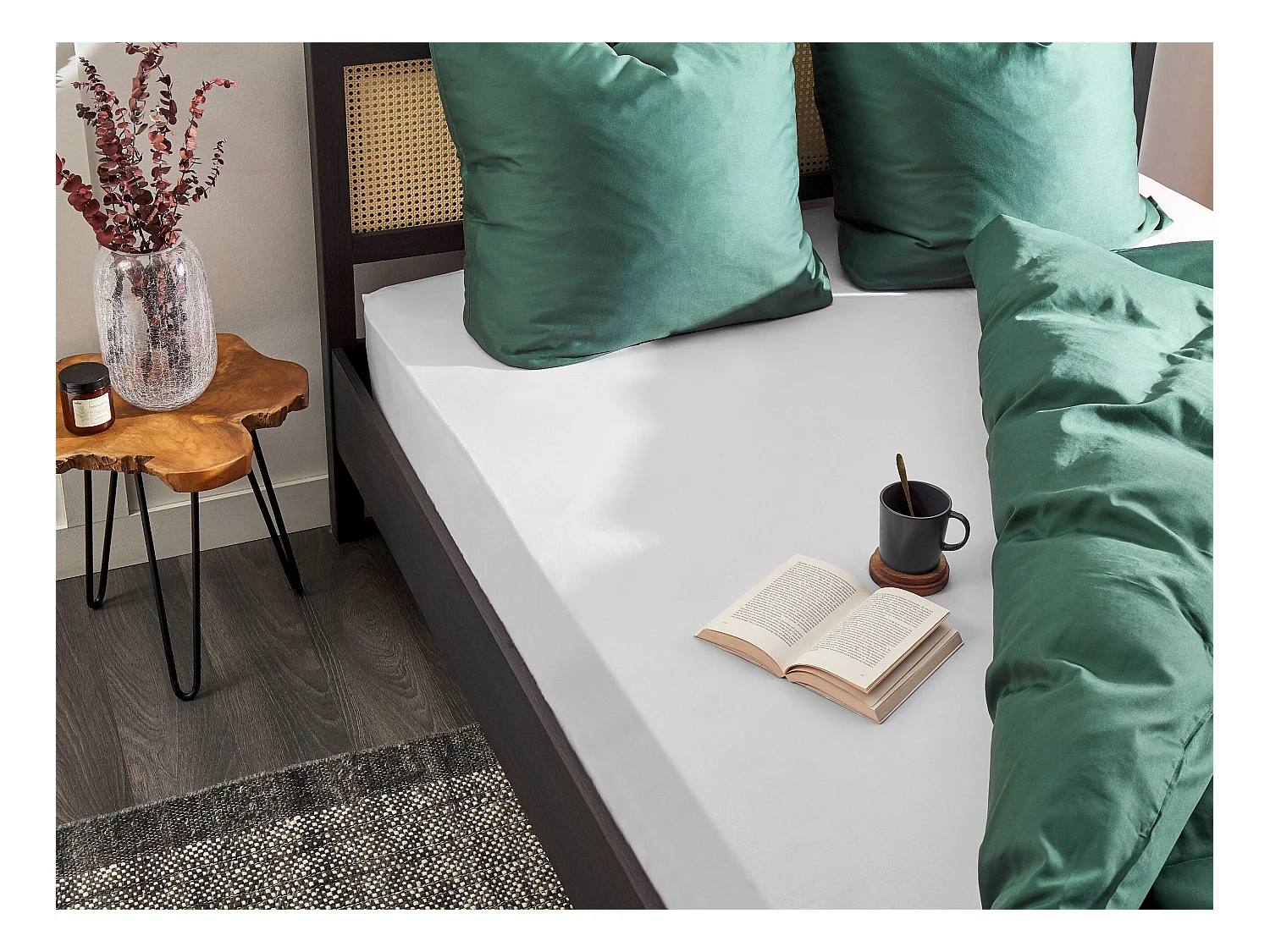 Drap housse JANBU Coton 140 x 200 cm Blanc