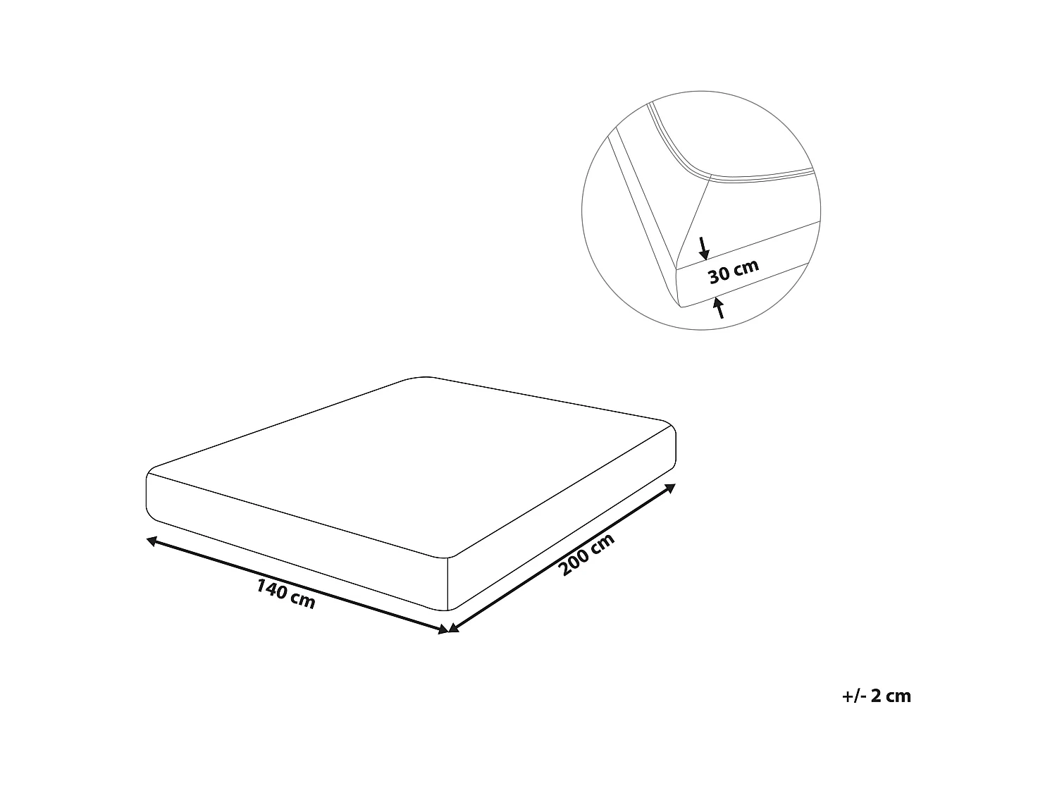 Drap housse JANBU Coton 140 x 200 cm Blanc