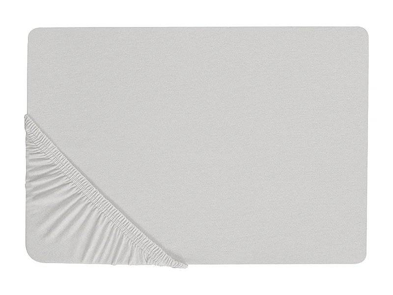 Drap housse JANBU Coton 140 x 200 cm Gris clair