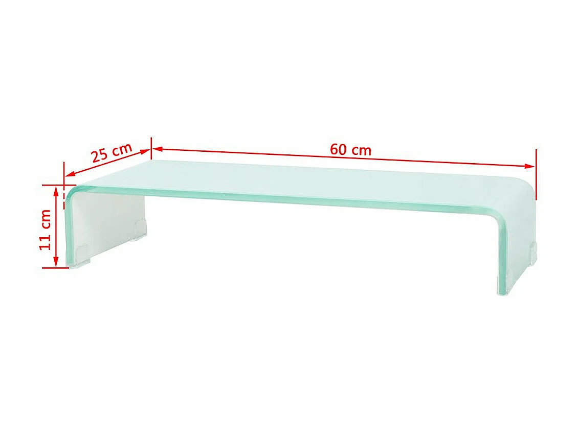 Meuble télé tv verre 60 x 25 x 11 cm 2502253