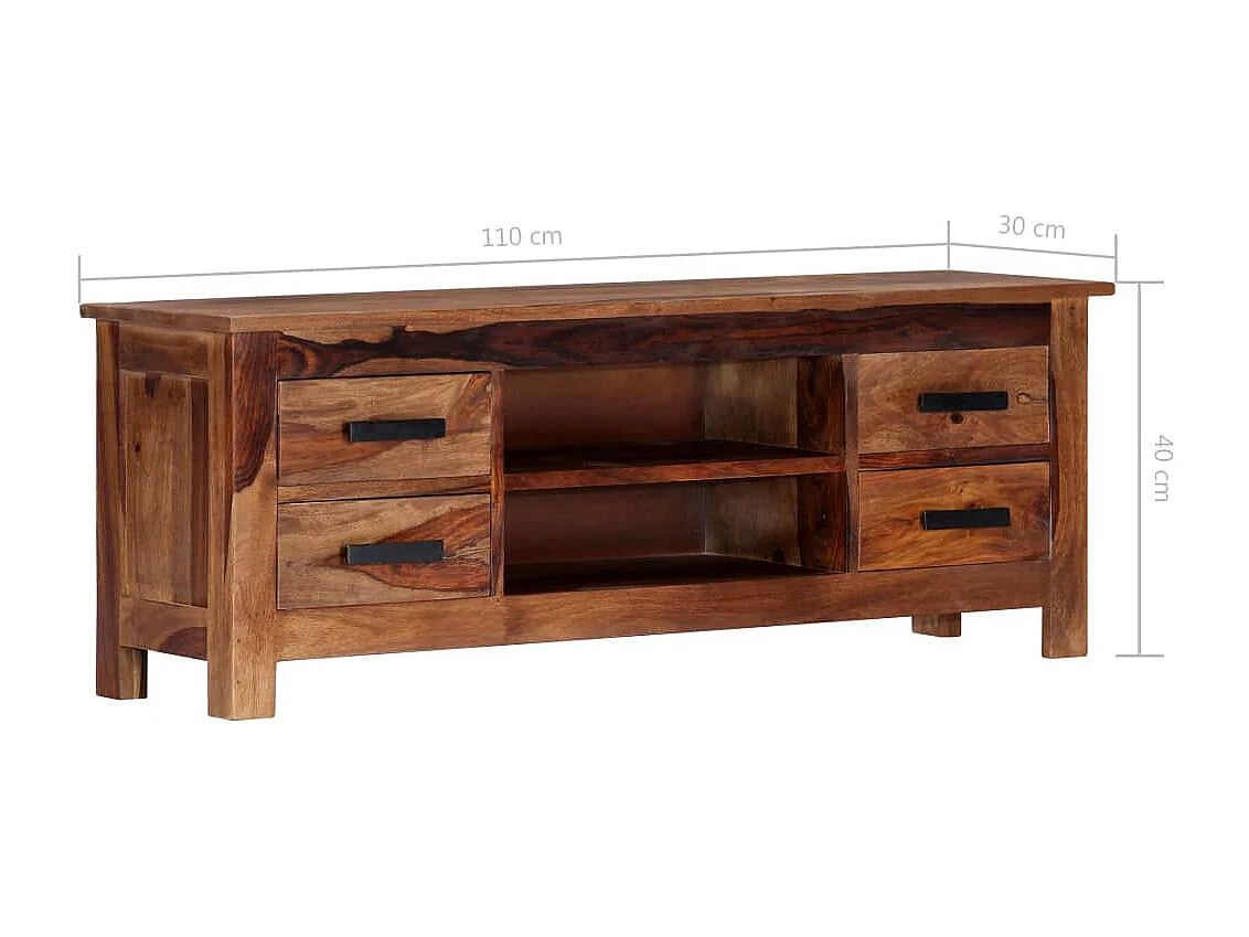 Meuble télé tv bois marron 110 x 30 x 40 cm 2502278