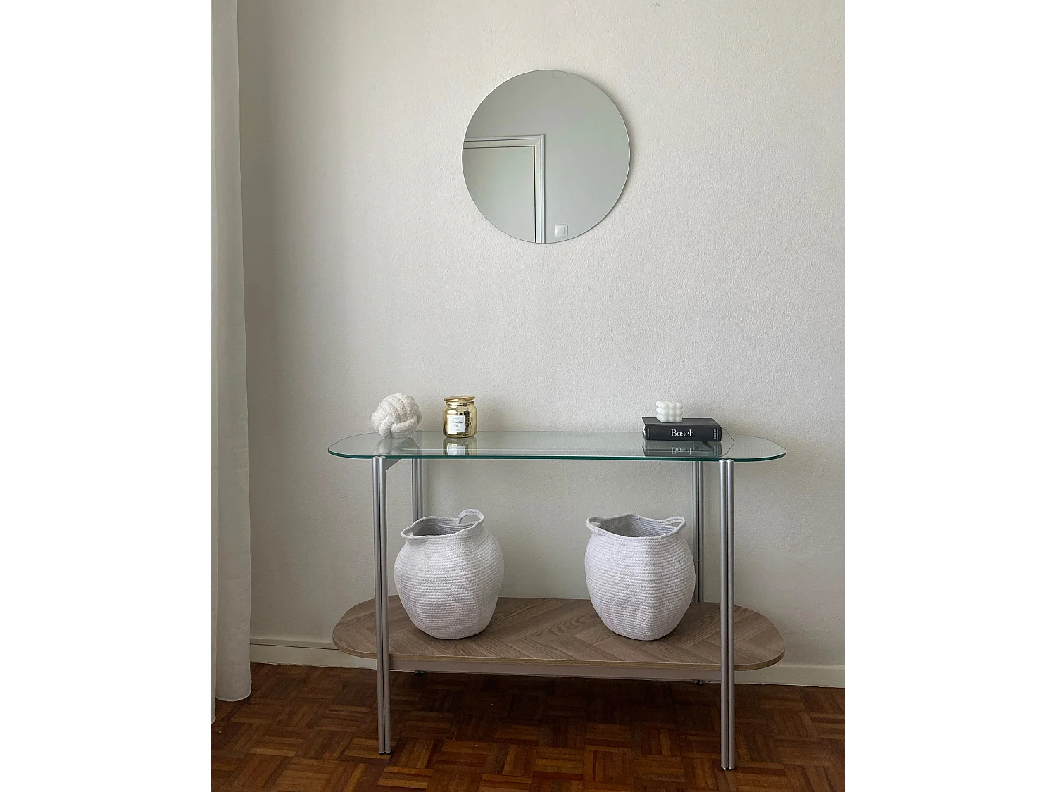 Set di 2 cestini PANJGUR Cotone Bianco