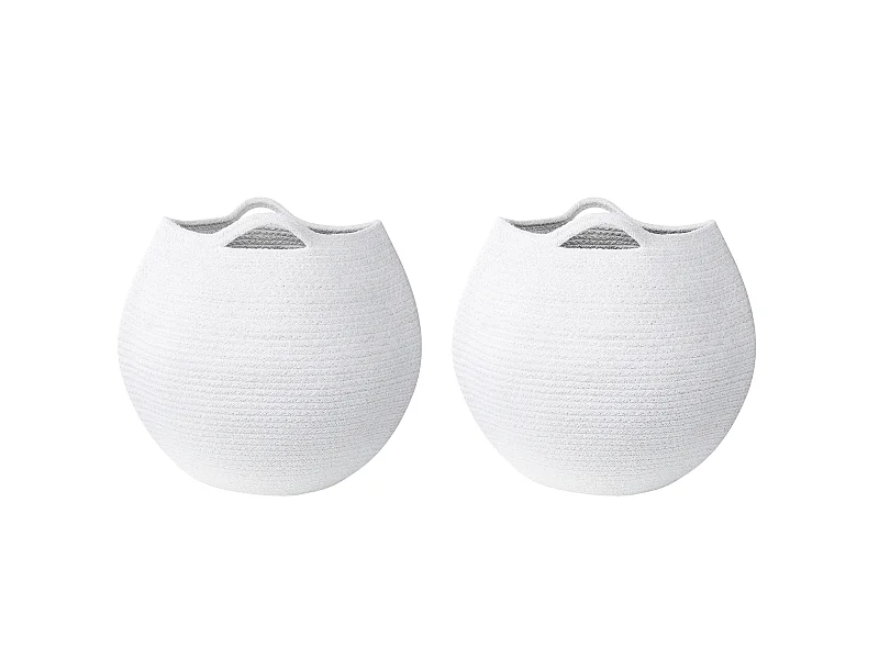 Lot de 2 paniers PANJGUR Coton Blanc