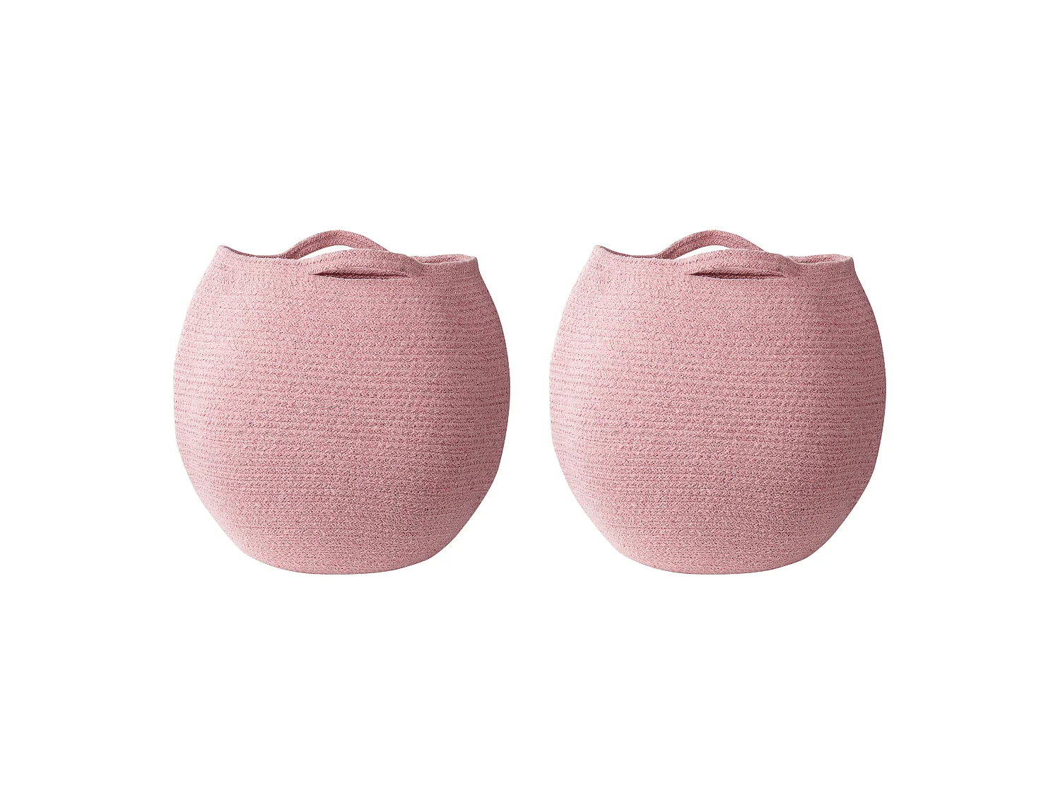 Aufbewahrungskorb 2er Set handgeflochtener Baumwolle Warenkorb Körbe Rosa Panjgur