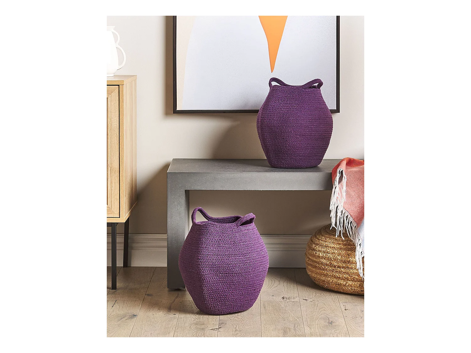 Set van 2 manden PANJGUR Katoen Paars