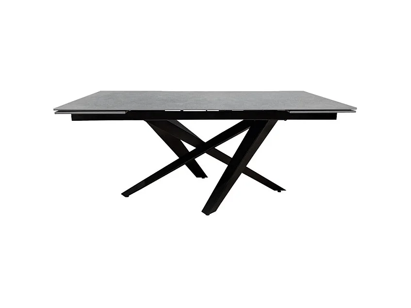 Table extensible 180 à 260 cm céramique gris béton pieds métal - OPUS