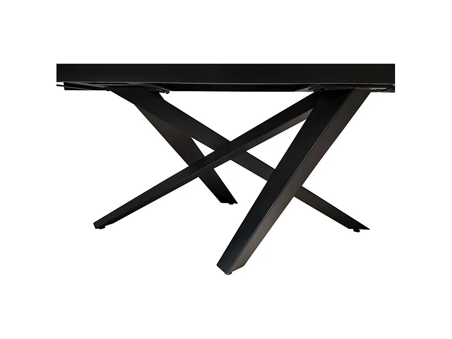 Table extensible 180 à 260 cm céramique gris béton pieds métal - OPUS