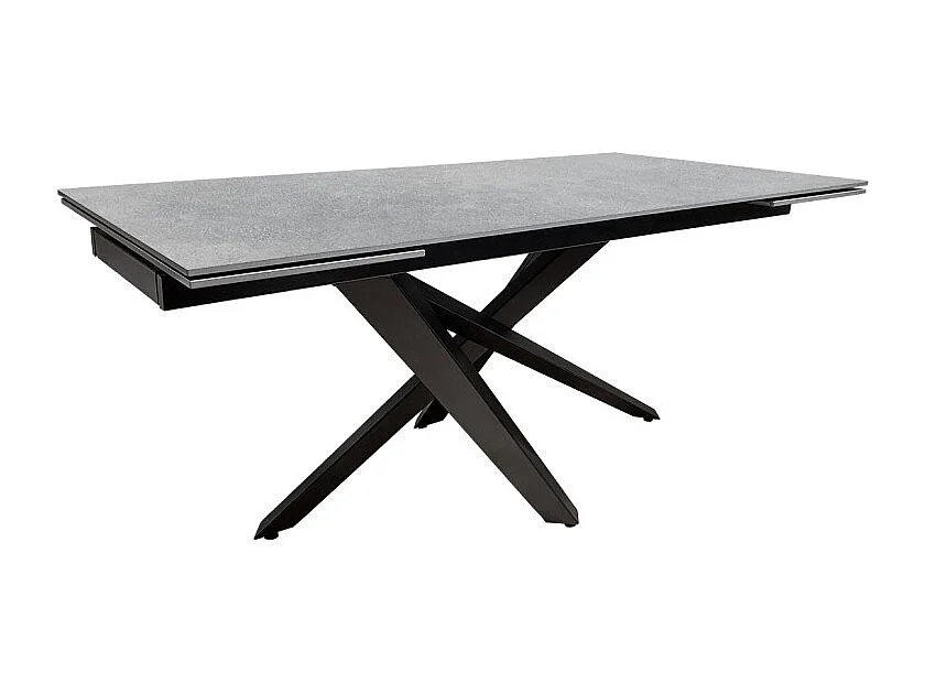 Table extensible 180 à 260 cm céramique gris béton pieds métal - OPUS