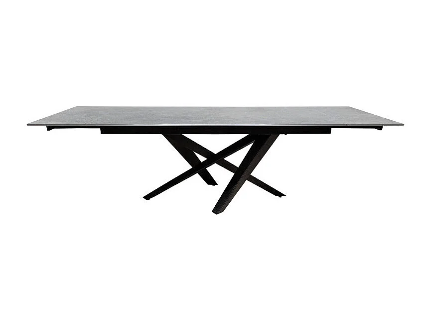 Table extensible 180 à 260 cm céramique gris béton pieds métal - OPUS