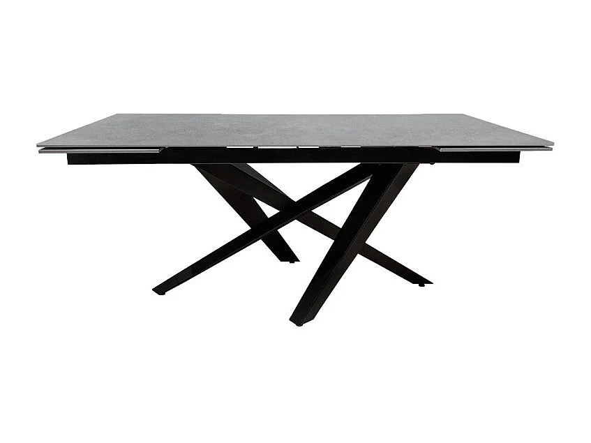 Table extensible 180 à 260 cm céramique gris béton pieds métal - OPUS