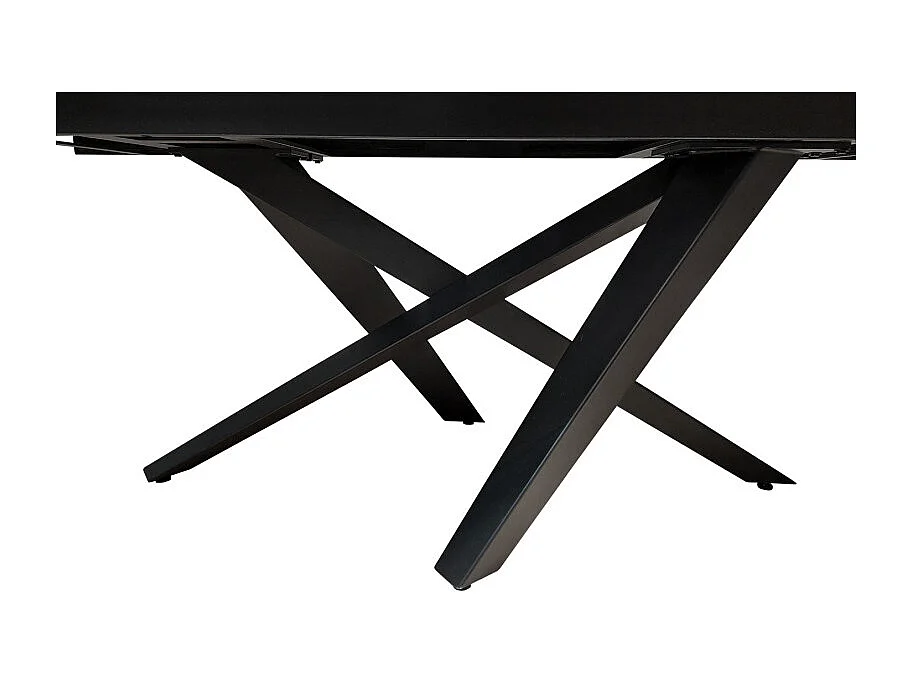 Table extensible 180 à 260 cm céramique gris béton pieds métal - OPUS