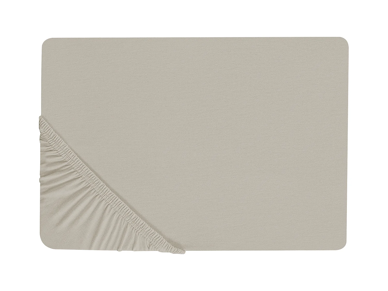 Spannbettlaken Baumwolle taupe 160 x 200 cm Steghöhe 30 cm mit Gummizug Janbu