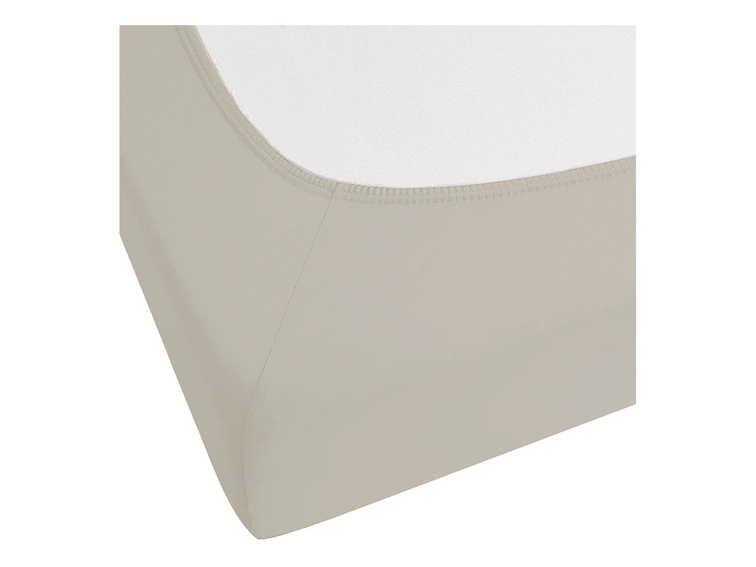 Spannbettlaken Baumwolle taupe 160 x 200 cm Steghöhe 30 cm mit Gummizug Janbu