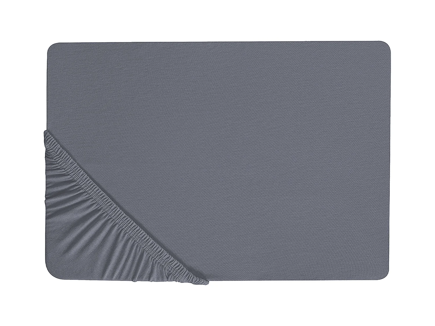 Drap housse JANBU Coton 160 x 200 cm Gris foncé