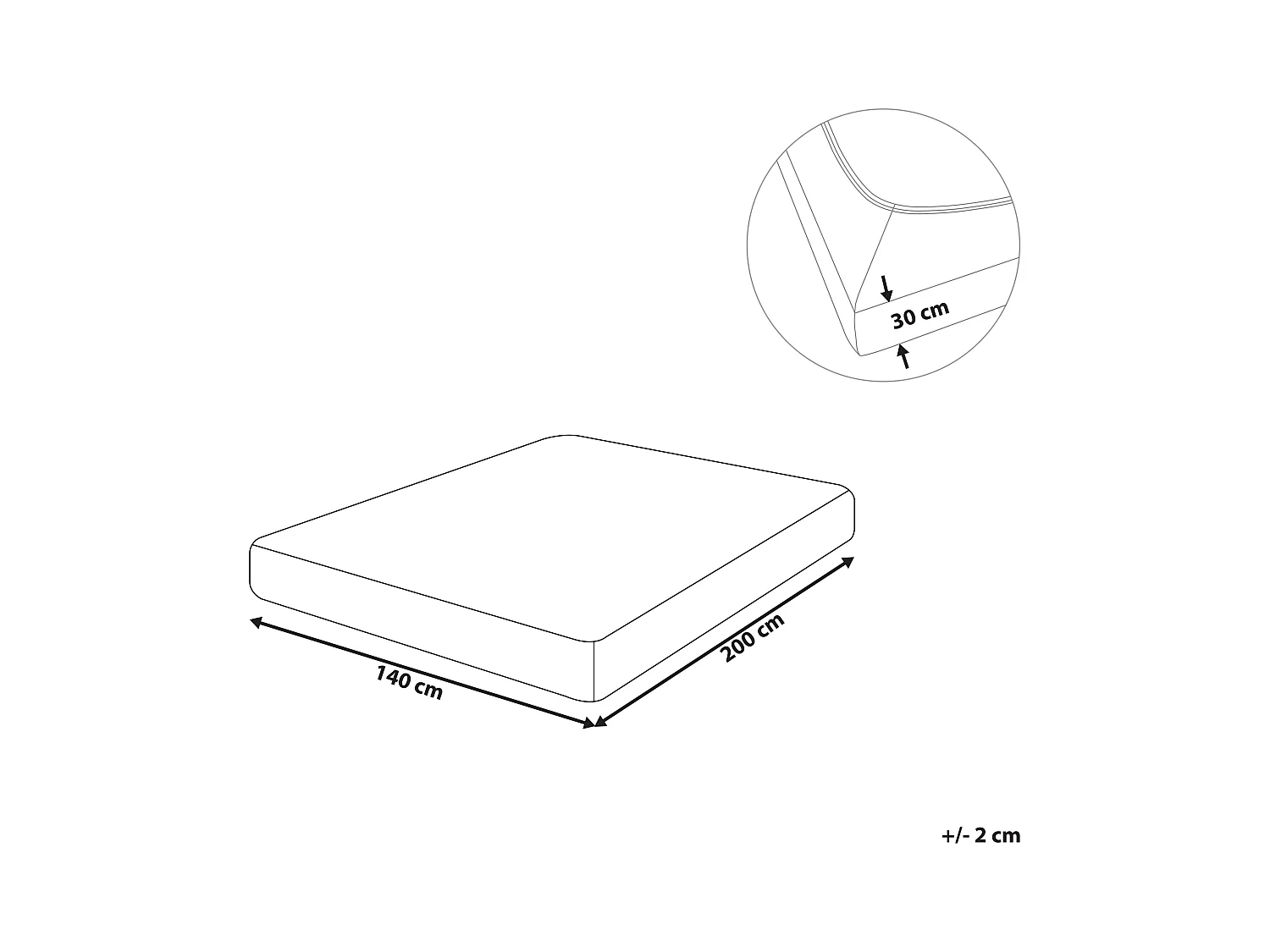 Hoeslaken JANBU Katoen 140 x 200 cm Donkergrijs