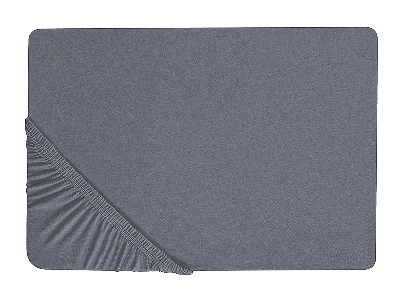 Drap housse JANBU Coton 140 x 200 cm Gris foncé